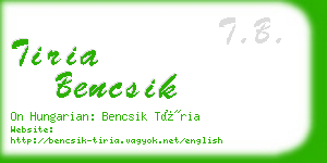 tiria bencsik business card